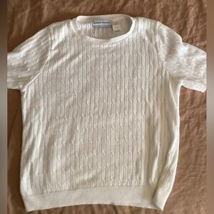 Alfred Dunner White Textured Blouse